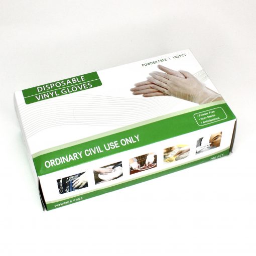 Vinyl disposable gloves powder/latex-free (medium 100 pieces per box)